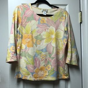 Talbots Floral Three quarter length top